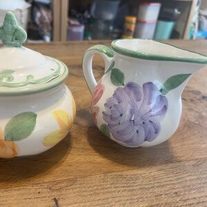 Vintage Sugar and Creamer Set by Bachelle, Sauvignon Collection Floral Design